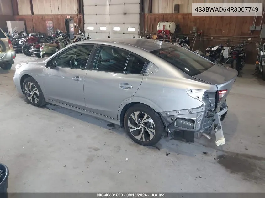 4S3BWAD64R3007749 2024 Subaru Legacy Premium