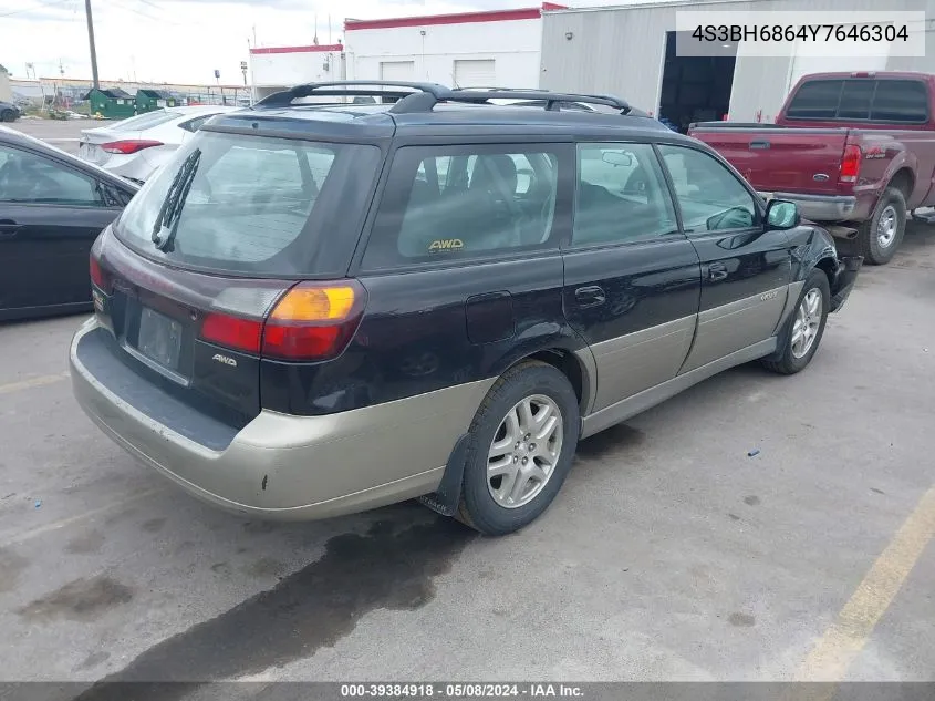 2000 Subaru Outback Limited VIN: 4S3BH6864Y7646304 Lot: 39384918