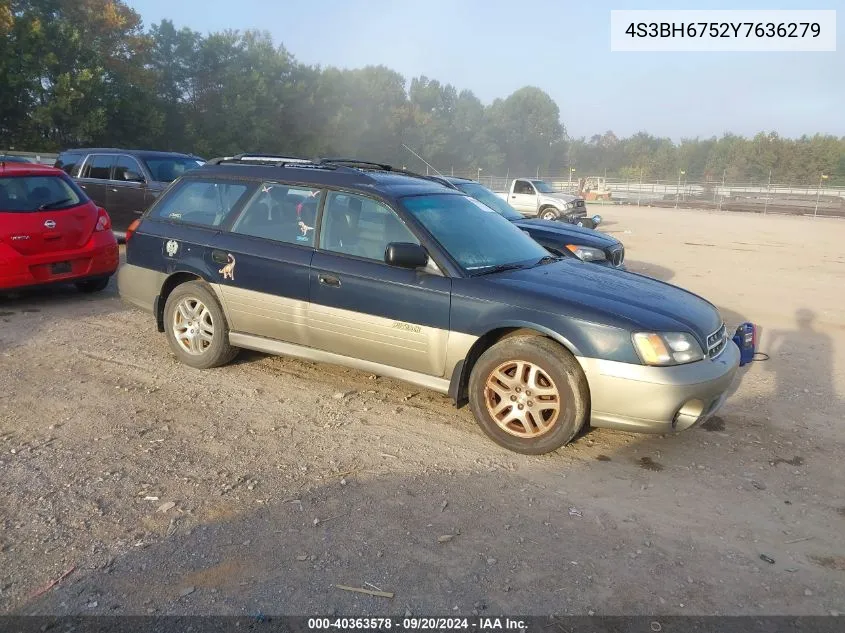 2000 Subaru Outback VIN: 4S3BH6752Y7636279 Lot: 40363578