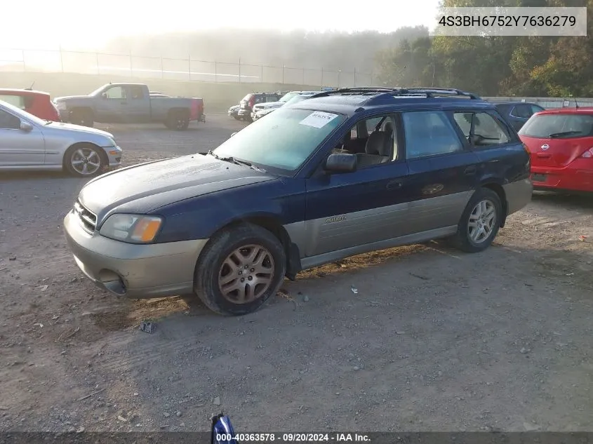 2000 Subaru Outback VIN: 4S3BH6752Y7636279 Lot: 40363578