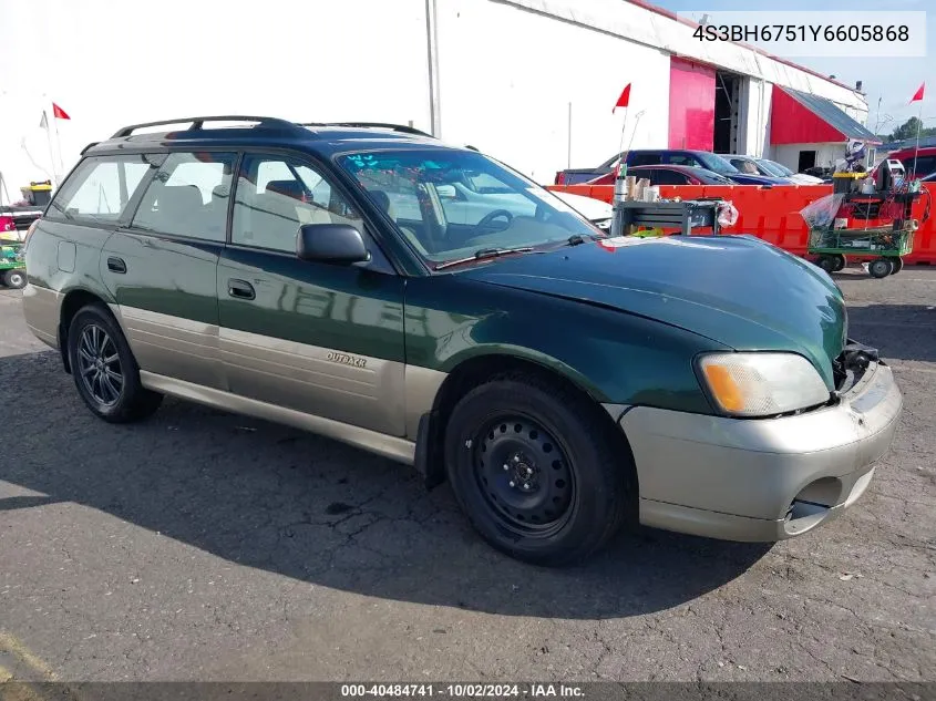 2000 Subaru Outback Outback W/Gl Equip VIN: 4S3BH6751Y6605868 Lot: 40484741