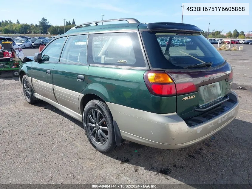 2000 Subaru Outback Outback W/Gl Equip VIN: 4S3BH6751Y6605868 Lot: 40484741