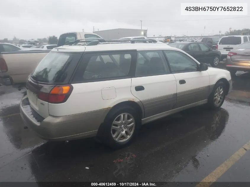 2000 Subaru Outback Outback Awp VIN: 4S3BH6750Y7652822 Lot: 40612459