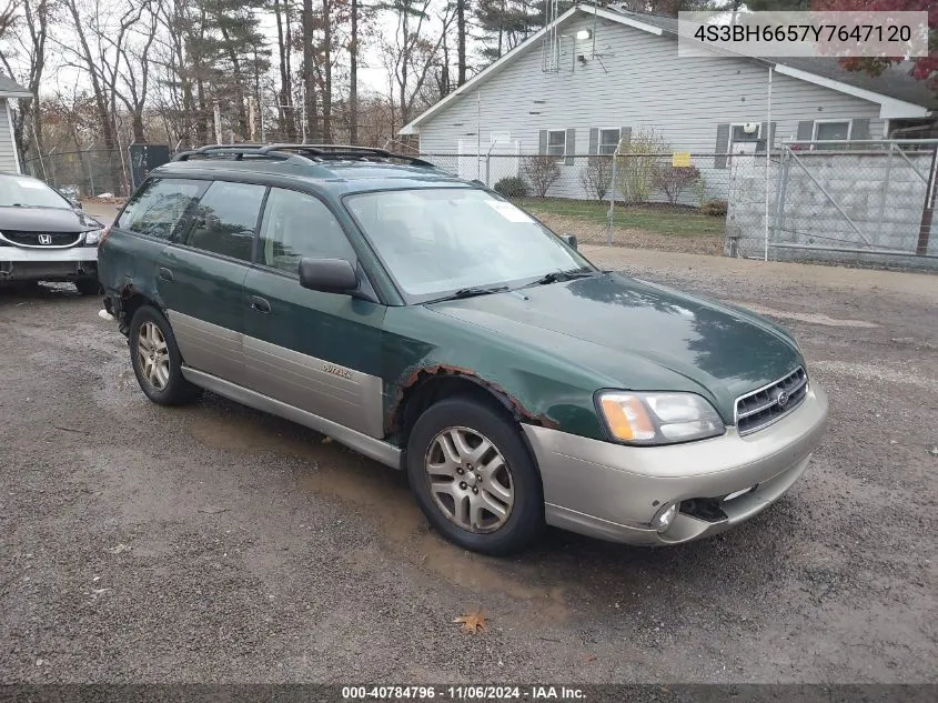 2000 Subaru Outback VIN: 4S3BH6657Y7647120 Lot: 40784796