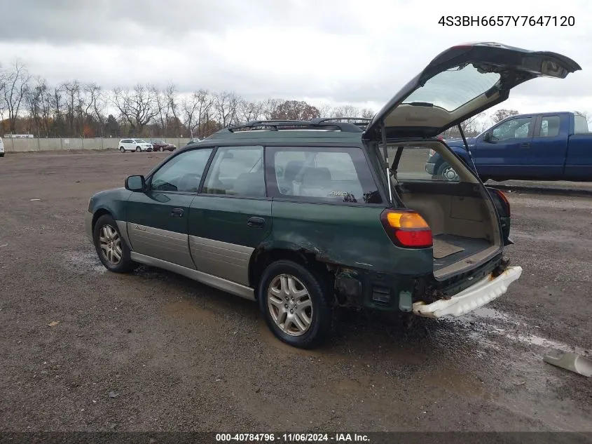 2000 Subaru Outback VIN: 4S3BH6657Y7647120 Lot: 40784796