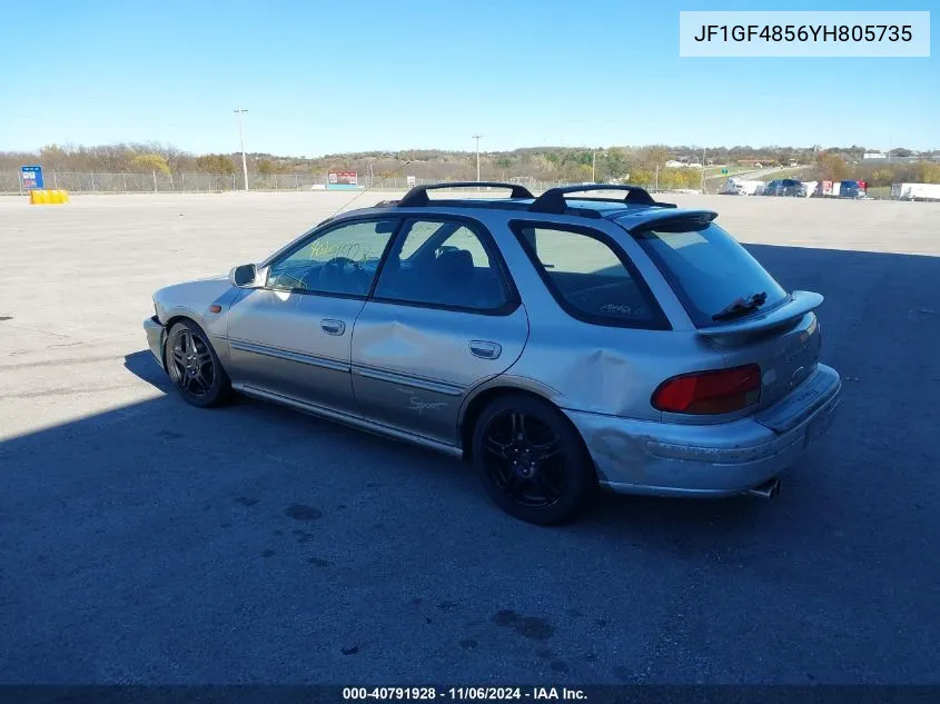 2000 Subaru Outback VIN: JF1GF4856YH805735 Lot: 40791928