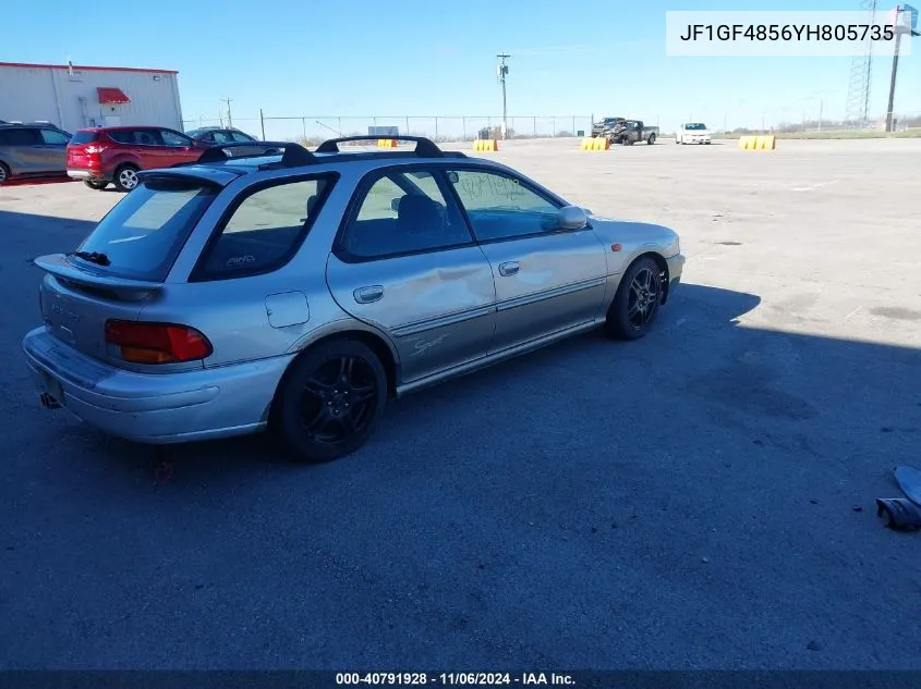 2000 Subaru Outback VIN: JF1GF4856YH805735 Lot: 40791928