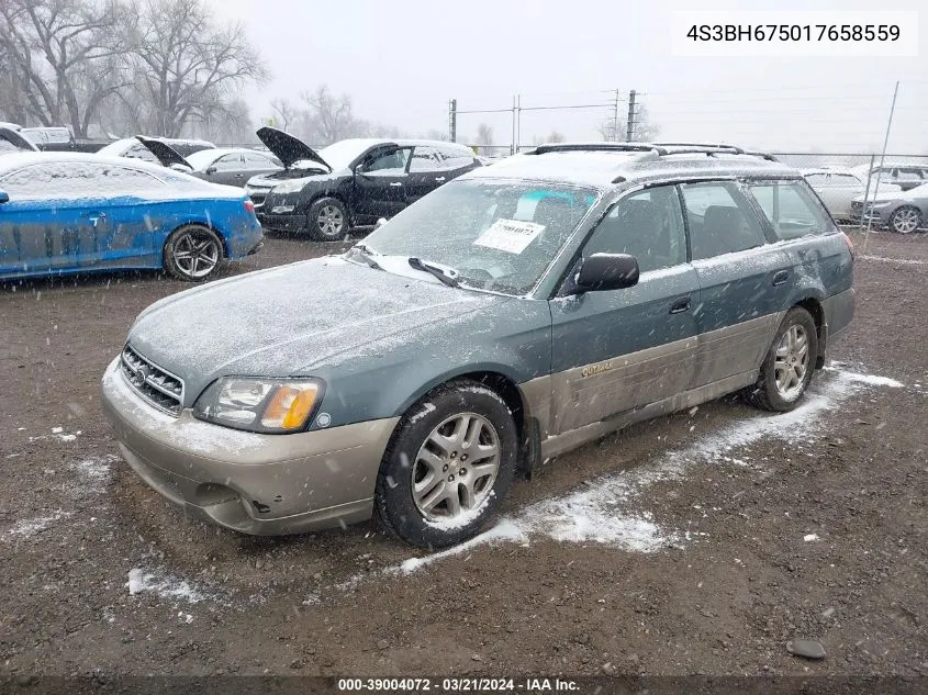 2001 Subaru Outback VIN: 4S3BH675017658559 Lot: 39004072