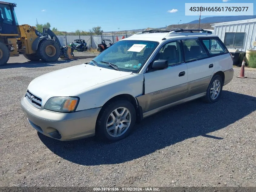 2001 Subaru Outback VIN: 4S3BH665617672077 Lot: 39761536