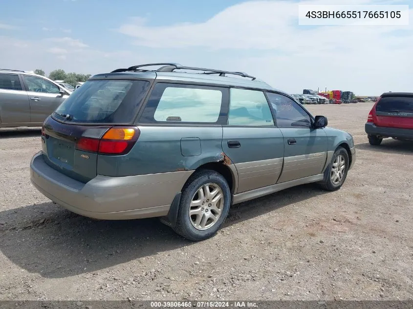 2001 Subaru Outback VIN: 4S3BH665517665105 Lot: 39806465