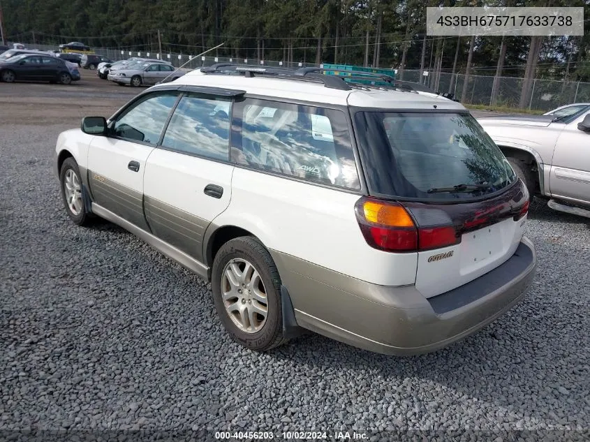 2001 Subaru Outback VIN: 4S3BH675717633738 Lot: 40456203