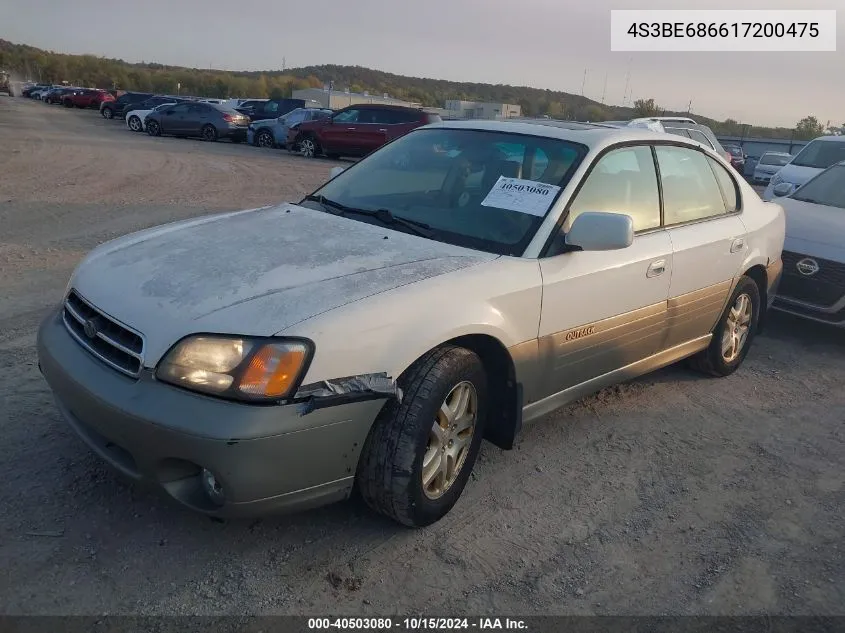 2001 Subaru Outback Limited VIN: 4S3BE686617200475 Lot: 40503080