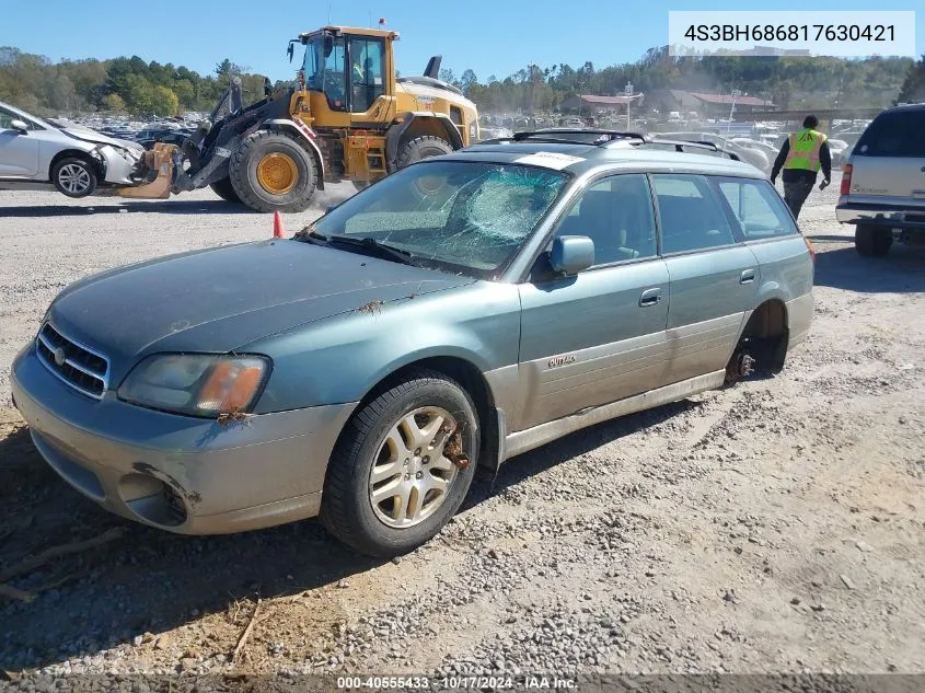 2001 Subaru Outback Limited VIN: 4S3BH686817630421 Lot: 40555433