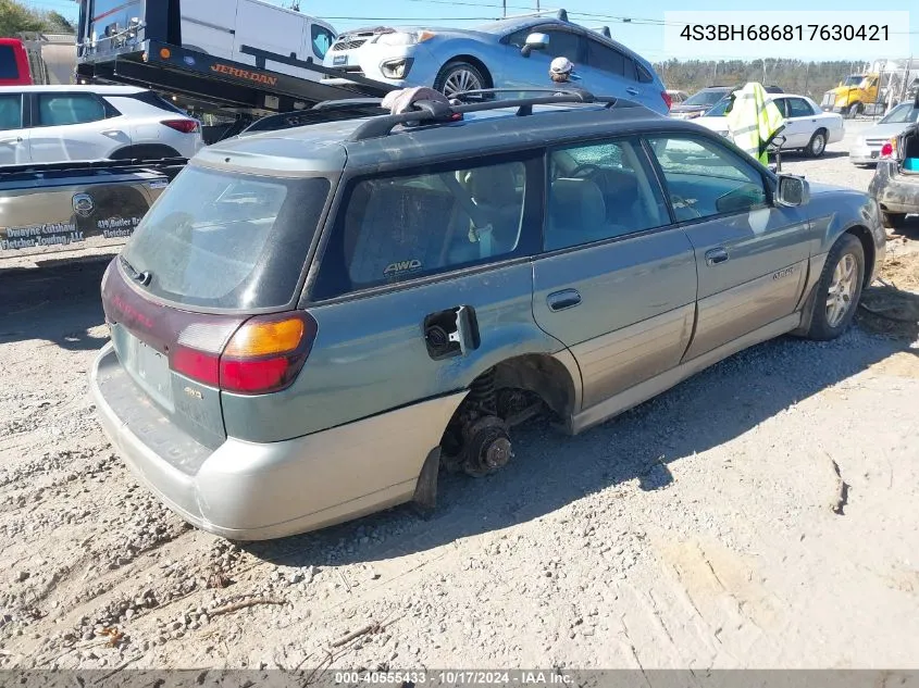 2001 Subaru Outback Limited VIN: 4S3BH686817630421 Lot: 40555433