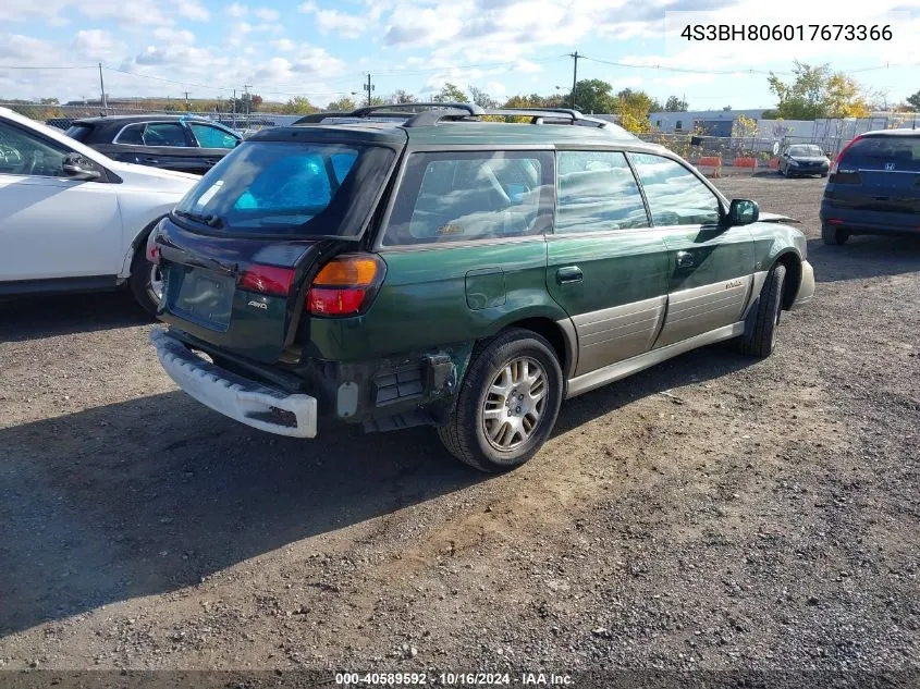 2001 Subaru Outback H6-3.0 VIN: 4S3BH806017673366 Lot: 40589592