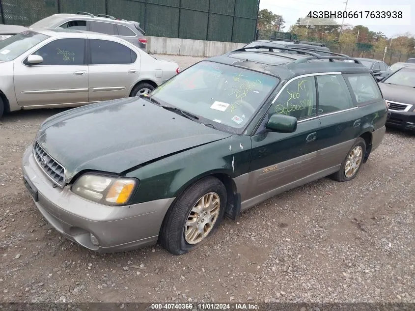 2001 Subaru Outback H6-3.0 VIN: 4S3BH806617633938 Lot: 40740366