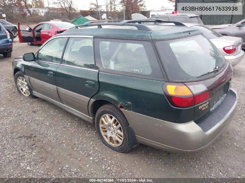 2001 Subaru Outback H6-3.0 VIN: 4S3BH806617633938 Lot: 40740366