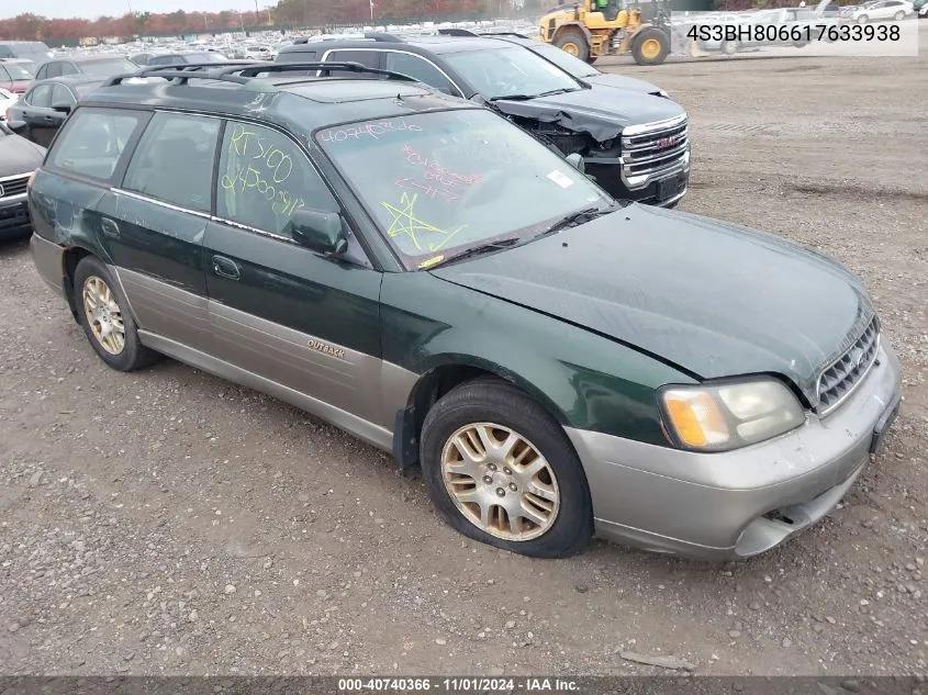 2001 Subaru Outback H6-3.0 VIN: 4S3BH806617633938 Lot: 40740366