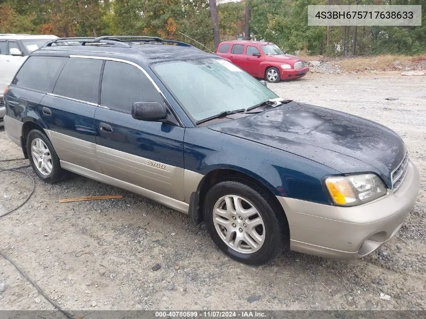 2001 Subaru Outback VIN: 4S3BH675717638633 Lot: 40780599