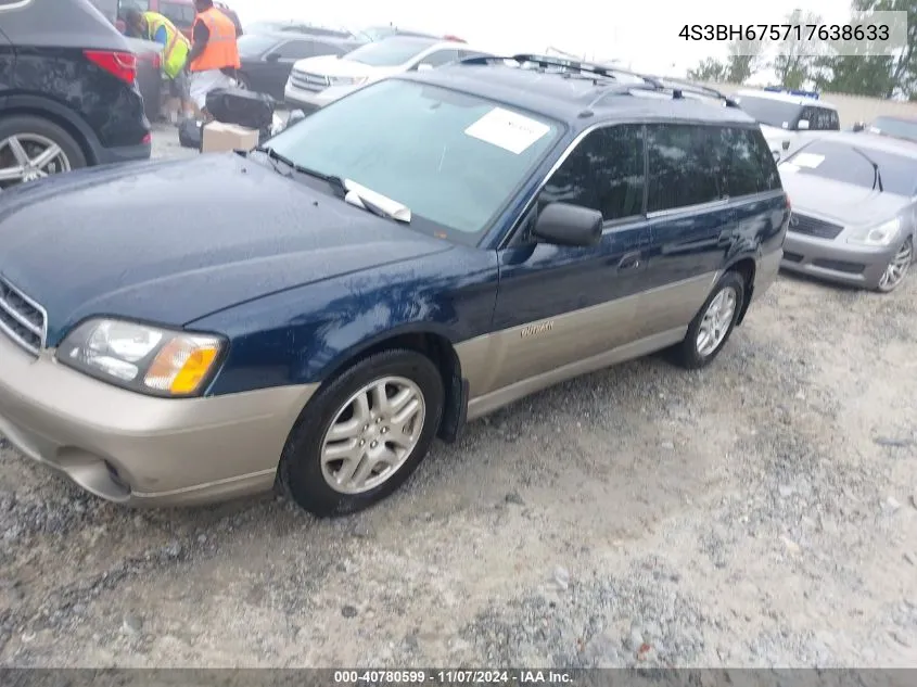 2001 Subaru Outback VIN: 4S3BH675717638633 Lot: 40780599