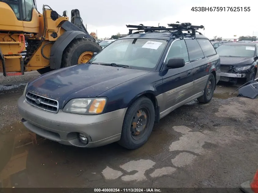 2001 Subaru Outback VIN: 4S3BH675917625155 Lot: 40808254