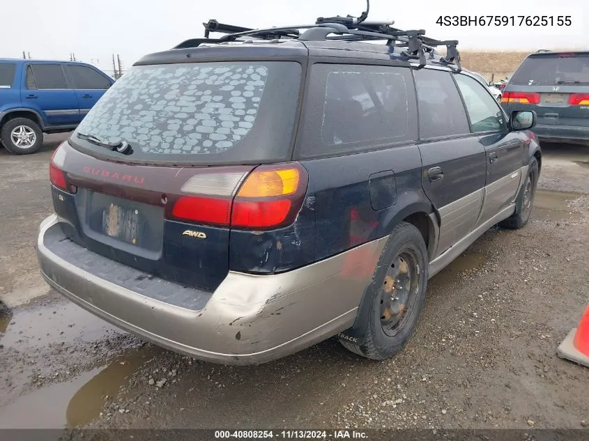 2001 Subaru Outback VIN: 4S3BH675917625155 Lot: 40808254