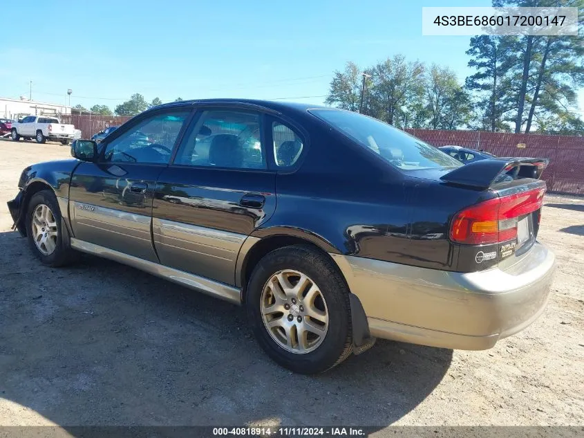 2001 Subaru Outback Limited VIN: 4S3BE686017200147 Lot: 40818914