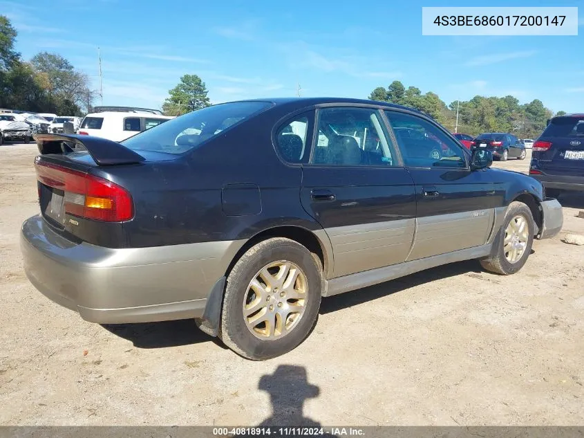 2001 Subaru Outback Limited VIN: 4S3BE686017200147 Lot: 40818914