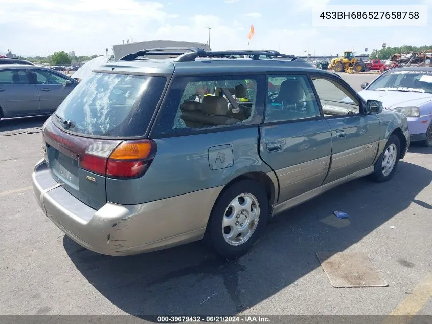 2002 Subaru Outback Limited VIN: 4S3BH686527658758 Lot: 39679432