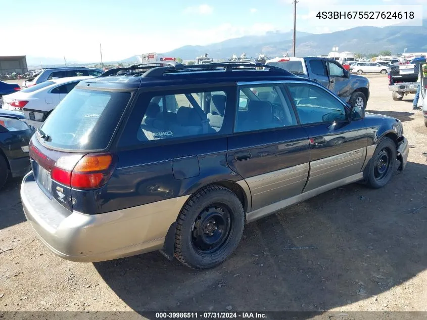 2002 Subaru Outback VIN: 4S3BH675527624618 Lot: 39986511