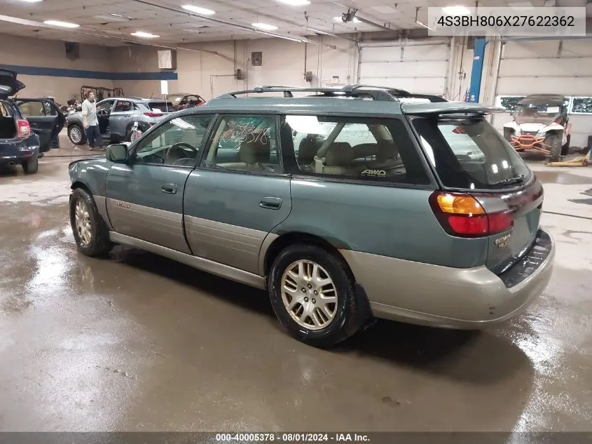 2002 Subaru Outback H6-3.0 L.l. Bean Edition VIN: 4S3BH806X27622362 Lot: 40005378