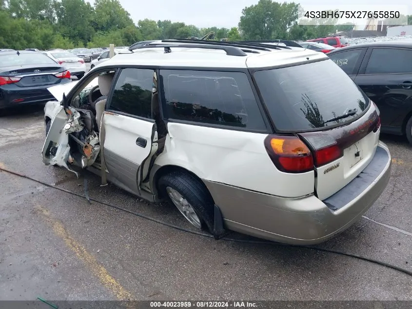 2002 Subaru Outback VIN: 4S3BH675X27655850 Lot: 40023959