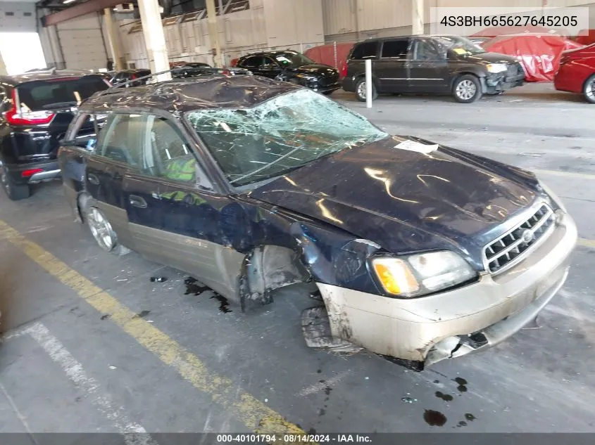 2002 Subaru Outback VIN: 4S3BH665627645205 Lot: 40101794