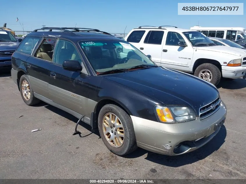 4S3BH806727647977 2002 Subaru Outback H6-3.0 L.l. Bean Edition