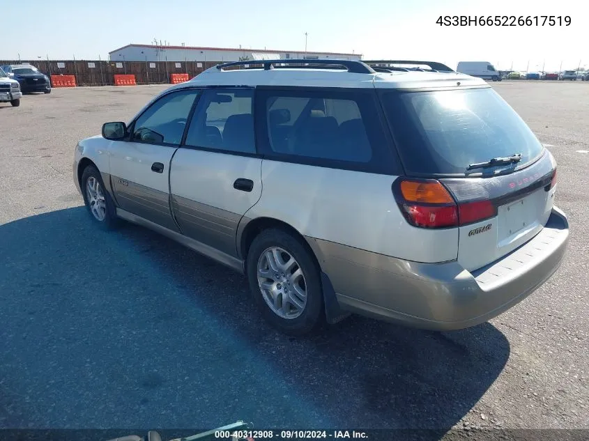 2002 Subaru Outback Outback VIN: 4S3BH665226617519 Lot: 40312908