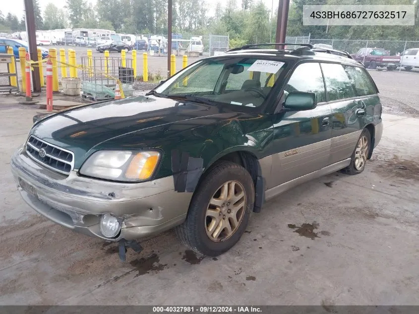 2002 Subaru Outback Outback Limited VIN: 4S3BH686727632517 Lot: 40327981