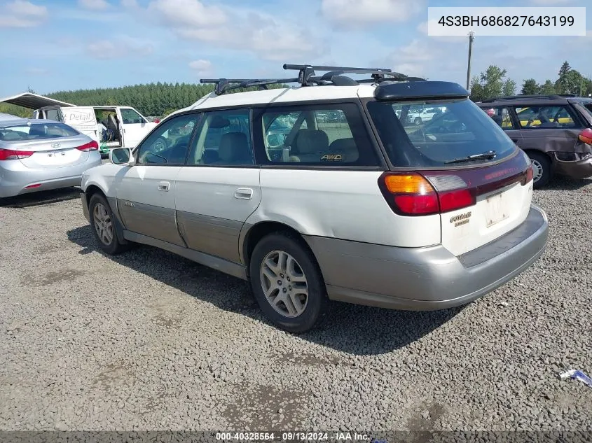 2002 Subaru Outback Outback Limited VIN: 4S3BH686827643199 Lot: 40328564