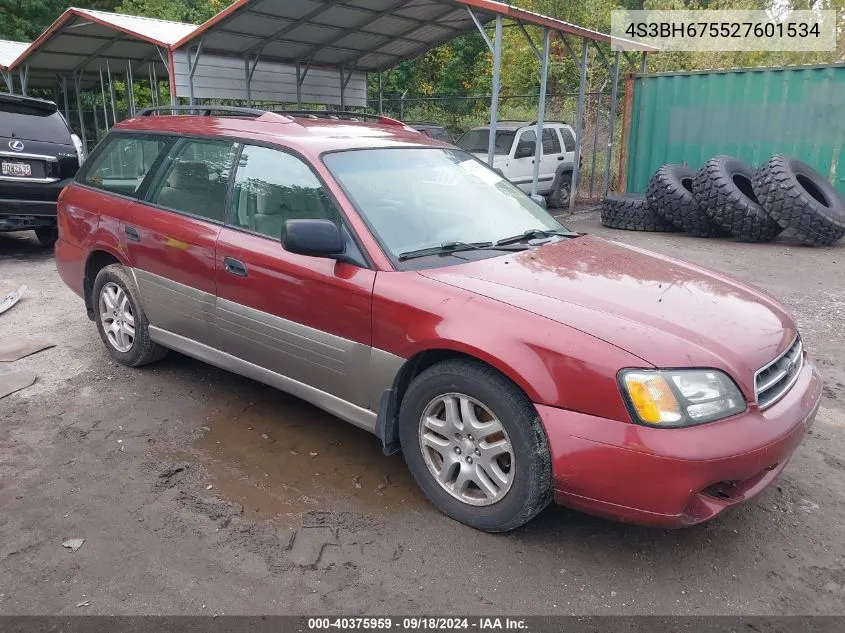 2002 Subaru Outback VIN: 4S3BH675527601534 Lot: 40375959