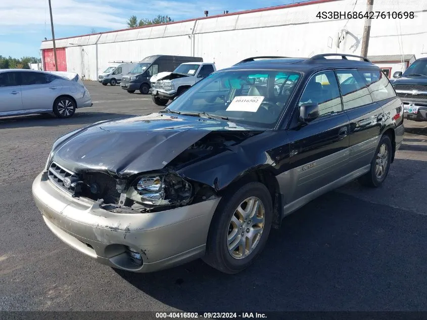 2002 Subaru Outback Limited VIN: 4S3BH686427610698 Lot: 40416502