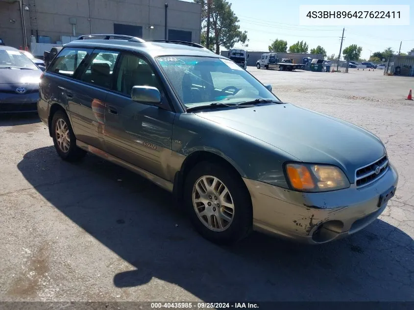 2002 Subaru Outback H6-3.0 Vdc VIN: 4S3BH896427622411 Lot: 40435985