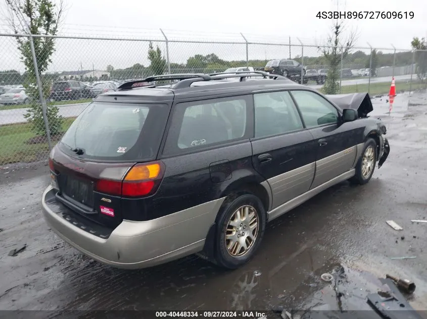 2002 Subaru Outback H6-3.0 Vdc VIN: 4S3BH896727609619 Lot: 40448334