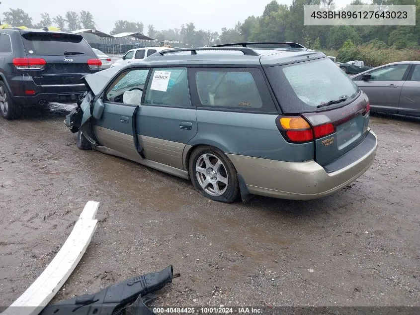 2002 Subaru Outback H6-3.0 Vdc VIN: 4S3BH896127643023 Lot: 40484425