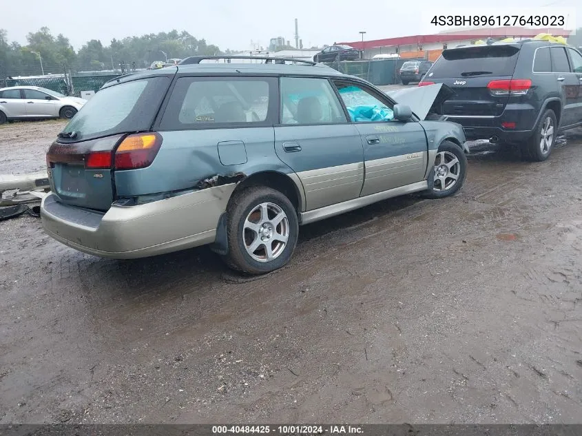 2002 Subaru Outback H6-3.0 Vdc VIN: 4S3BH896127643023 Lot: 40484425