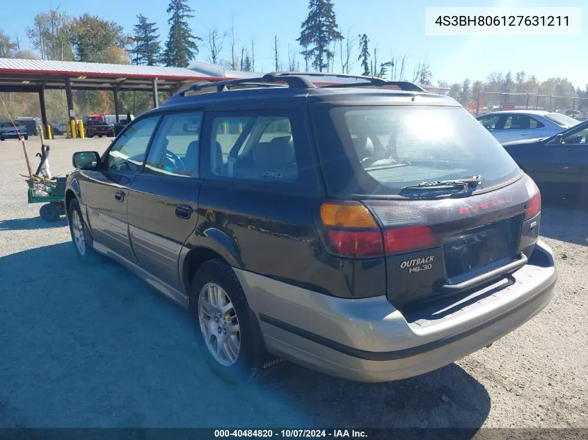 2002 Subaru Outback H6-3.0 L.l. Bean Edition VIN: 4S3BH806127631211 Lot: 40484820