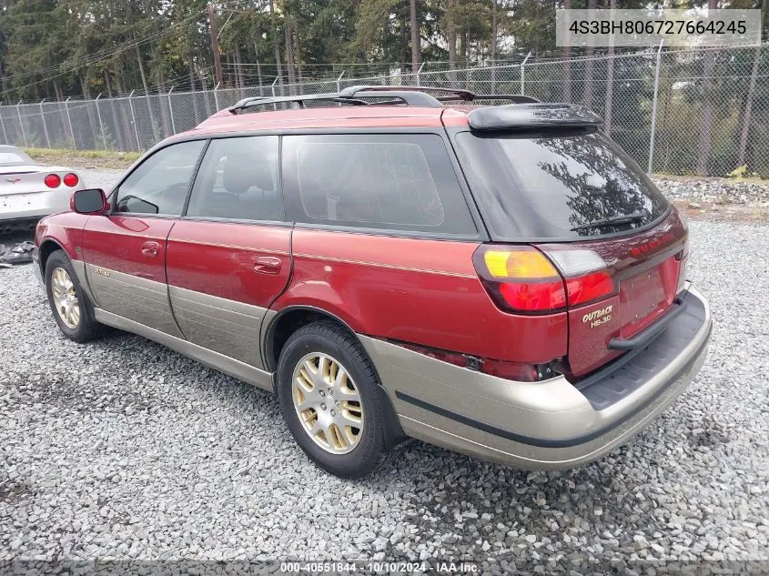 2002 Subaru Outback H6-3.0 L.l. Bean Edition VIN: 4S3BH806727664245 Lot: 40551844