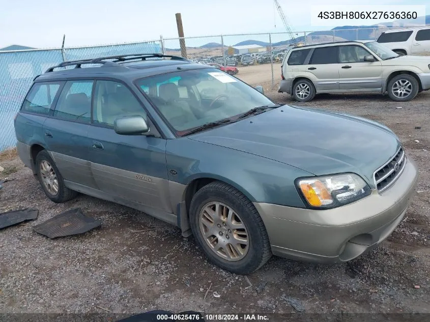 2002 Subaru Outback H6-3.0 L.l. Bean Edition VIN: 4S3BH806X27636360 Lot: 40625476