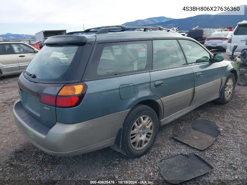 2002 Subaru Outback H6-3.0 L.l. Bean Edition VIN: 4S3BH806X27636360 Lot: 40625476