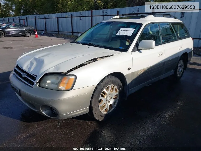 2002 Subaru Outback H6-3.0 L.l. Bean Edition VIN: 4S3BH806827639550 Lot: 40640586