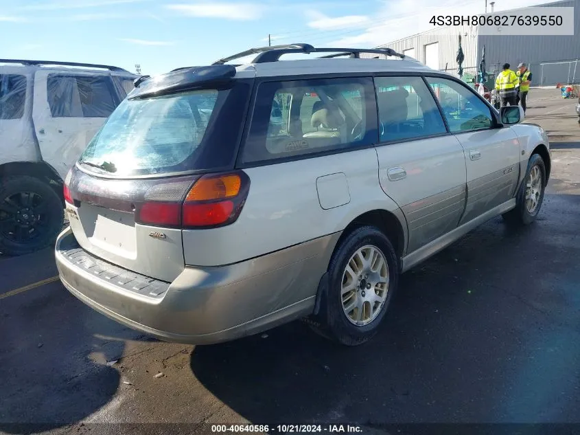 2002 Subaru Outback H6-3.0 L.l. Bean Edition VIN: 4S3BH806827639550 Lot: 40640586