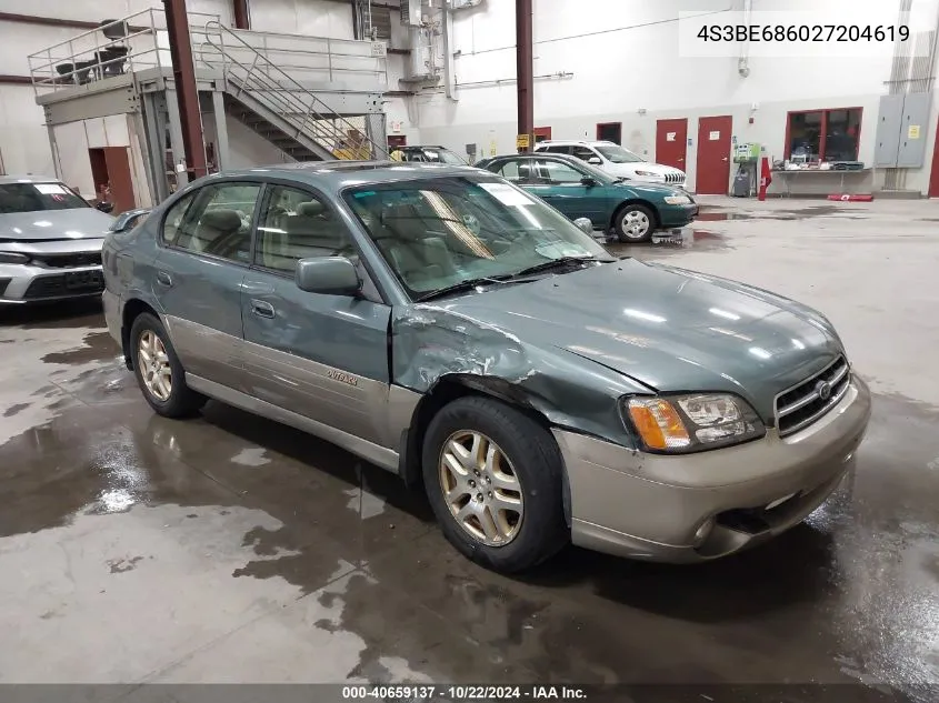 2002 Subaru Outback Limited VIN: 4S3BE686027204619 Lot: 40659137